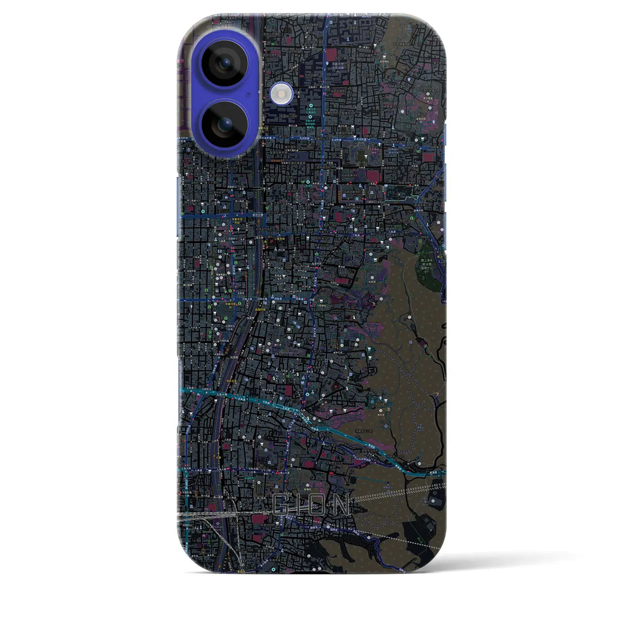 【祇園(京都府)】地図柄iPhoneケース(バックカバータイプ)