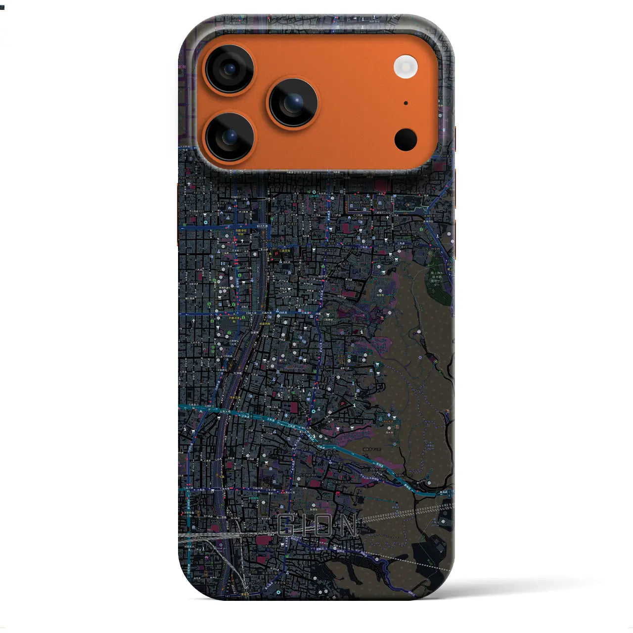 【祇園(京都府)】地図柄iPhoneケース(バックカバータイプ)