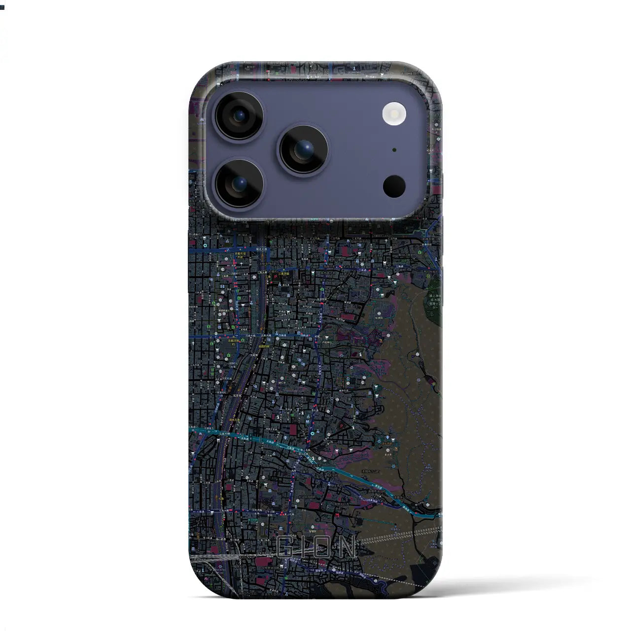 【祇園(京都府)】地図柄iPhoneケース(バックカバータイプ)