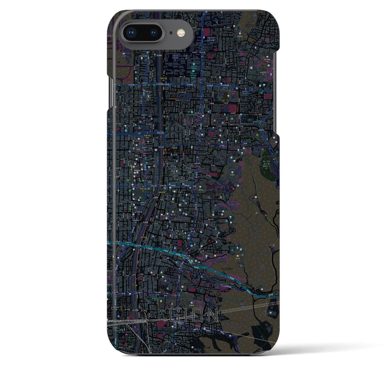 【祇園(京都府)】地図柄iPhoneケース(バックカバータイプ)