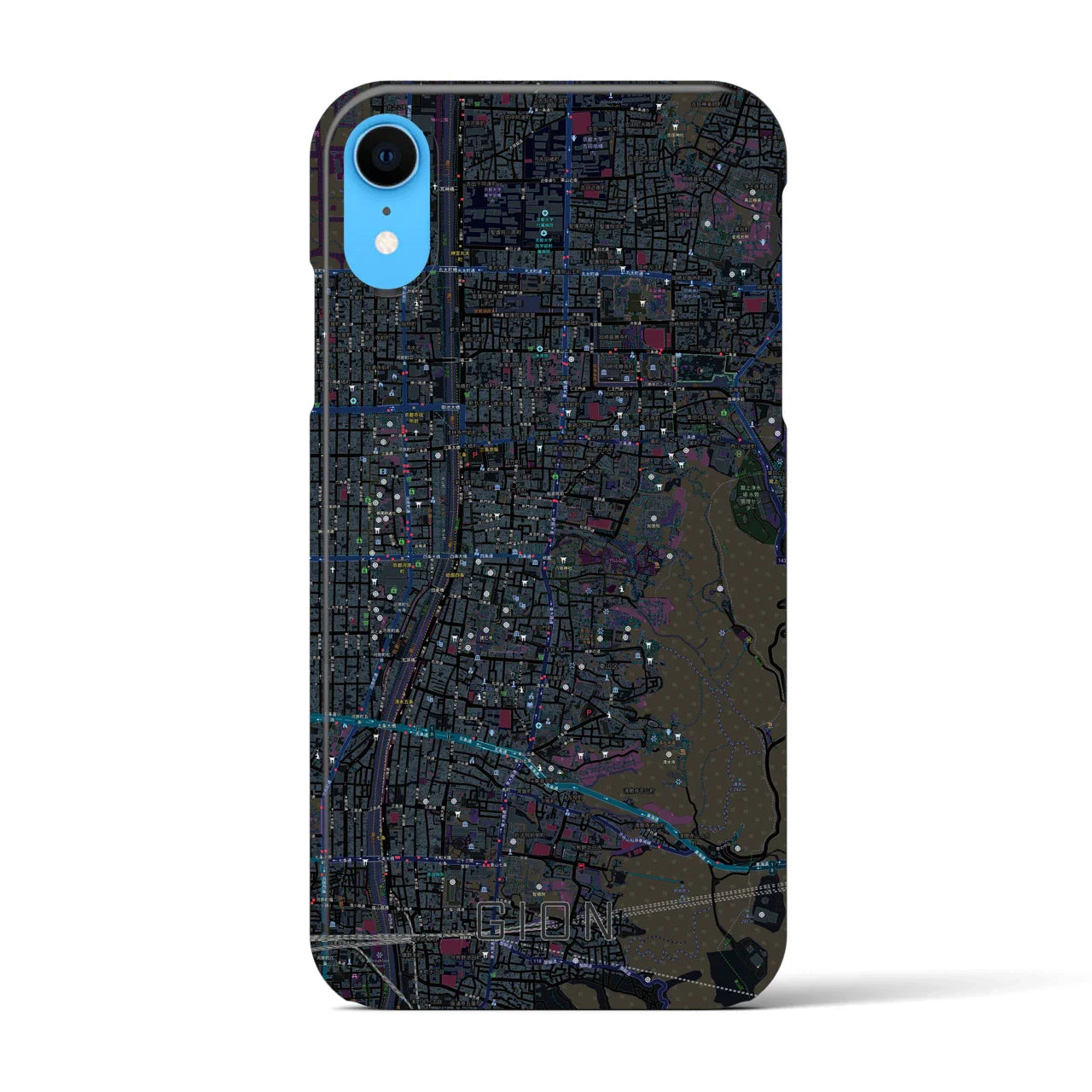 【祇園(京都府)】地図柄iPhoneケース(バックカバータイプ)