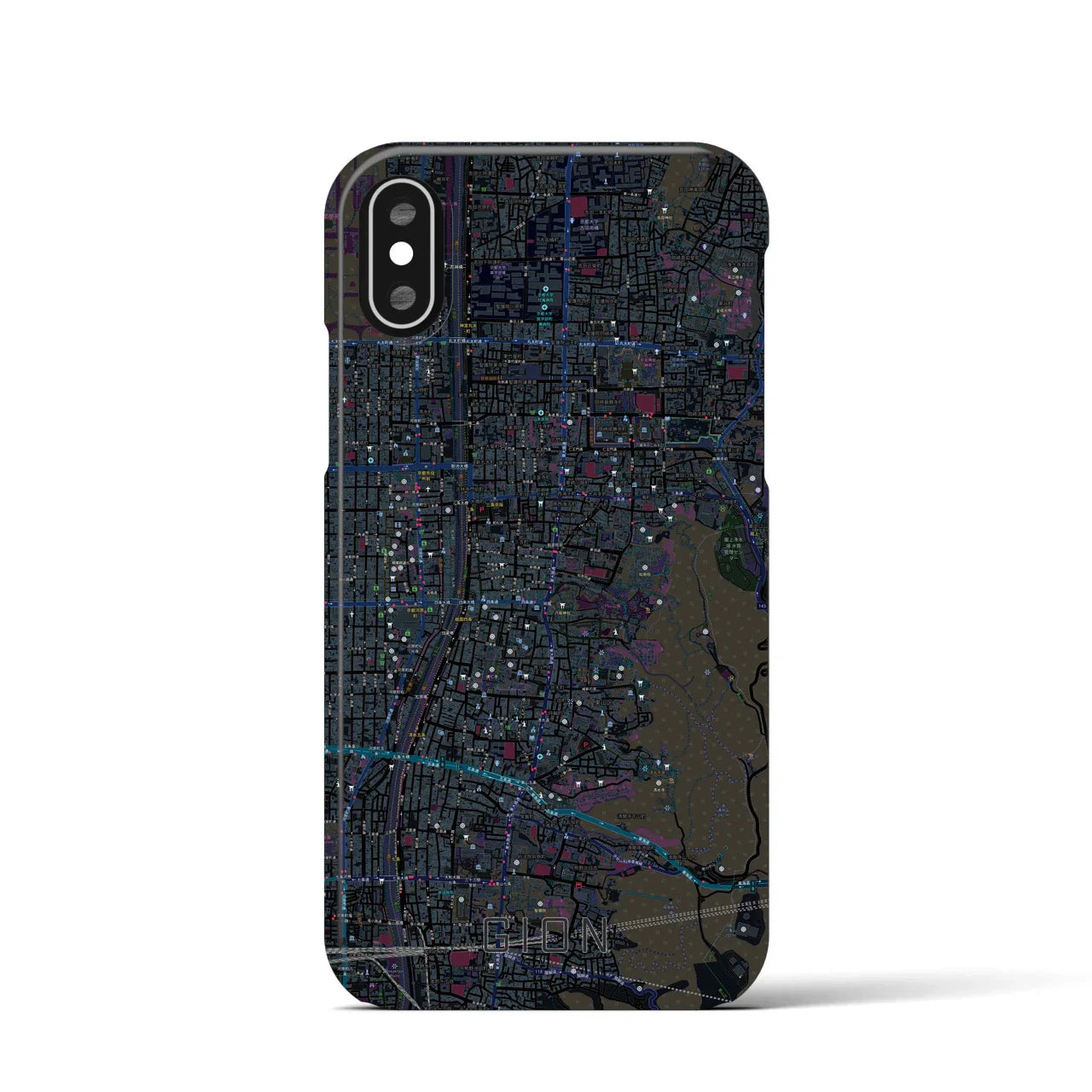 【祇園(京都府)】地図柄iPhoneケース(バックカバータイプ)