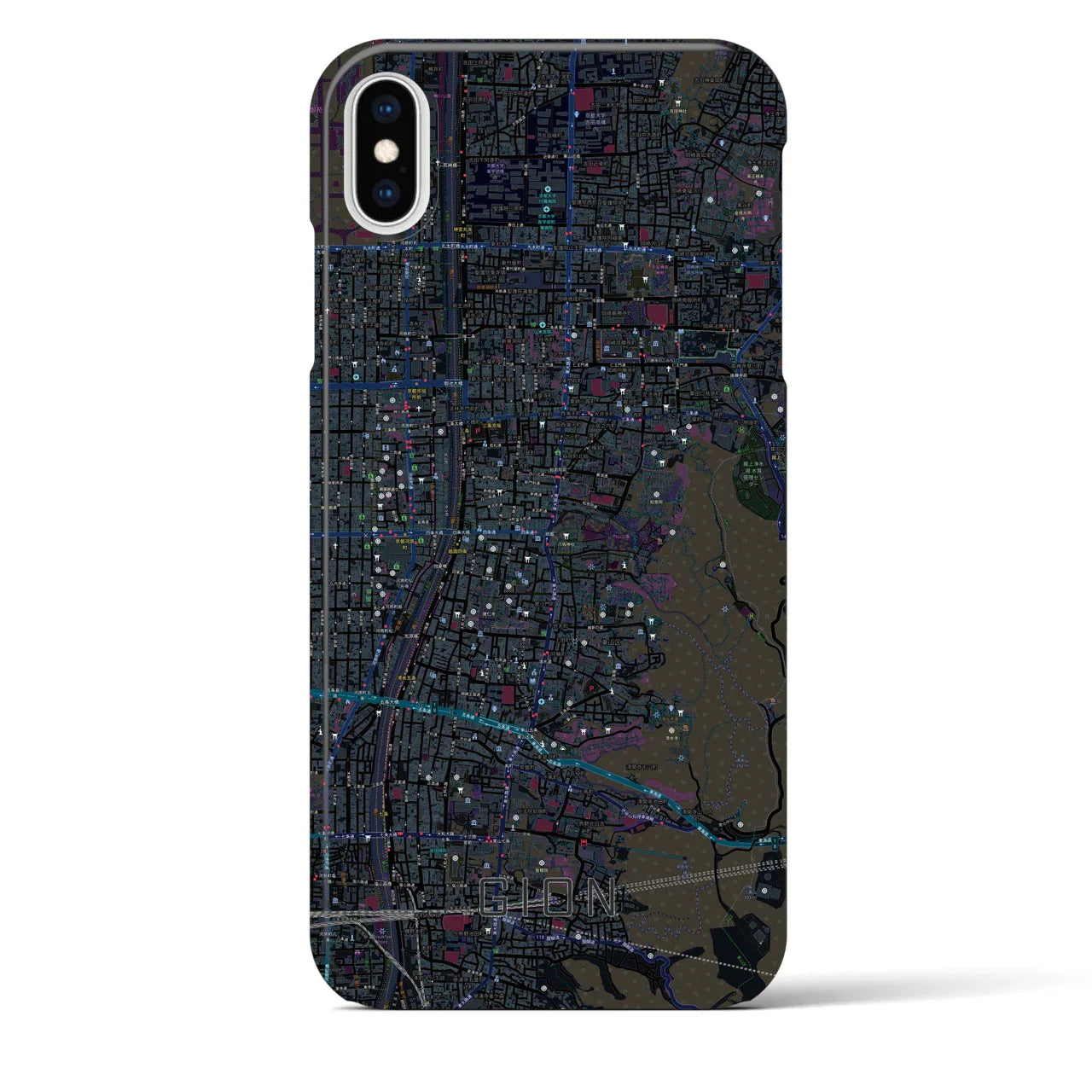 【祇園(京都府)】地図柄iPhoneケース(バックカバータイプ)