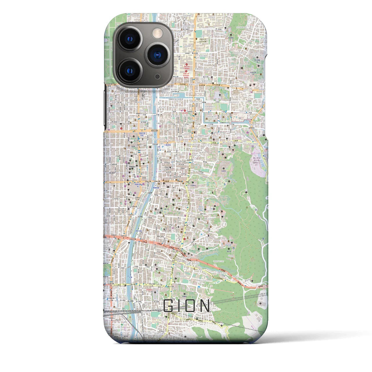 【祇園(京都府)】地図柄iPhoneケース(バックカバータイプ)