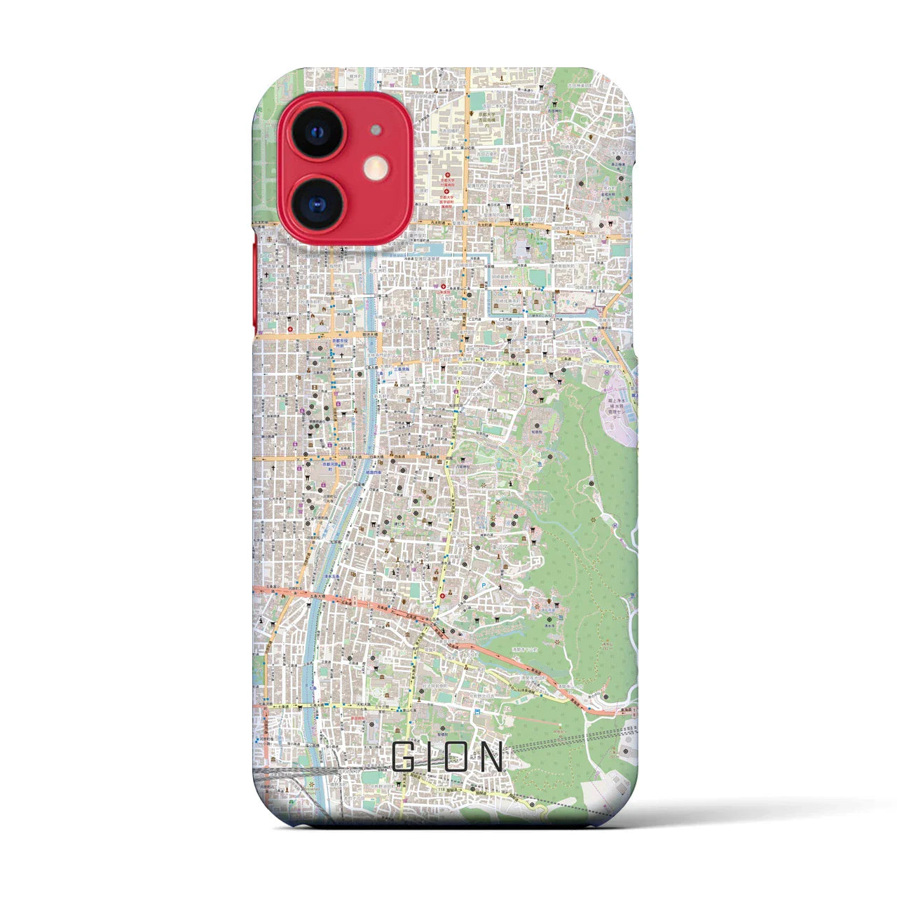 【祇園(京都府)】地図柄iPhoneケース(バックカバータイプ)