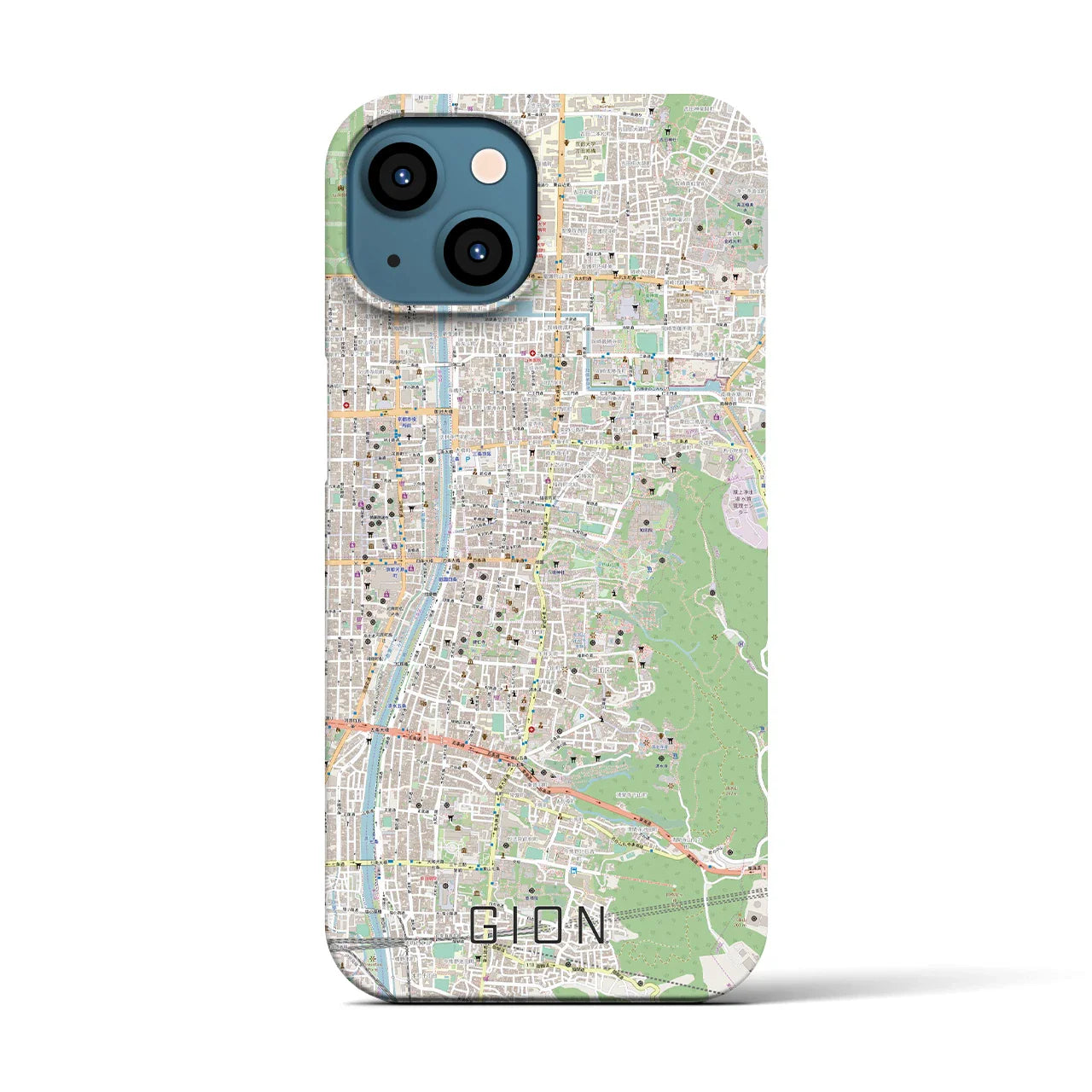 【祇園(京都府)】地図柄iPhoneケース(バックカバータイプ)