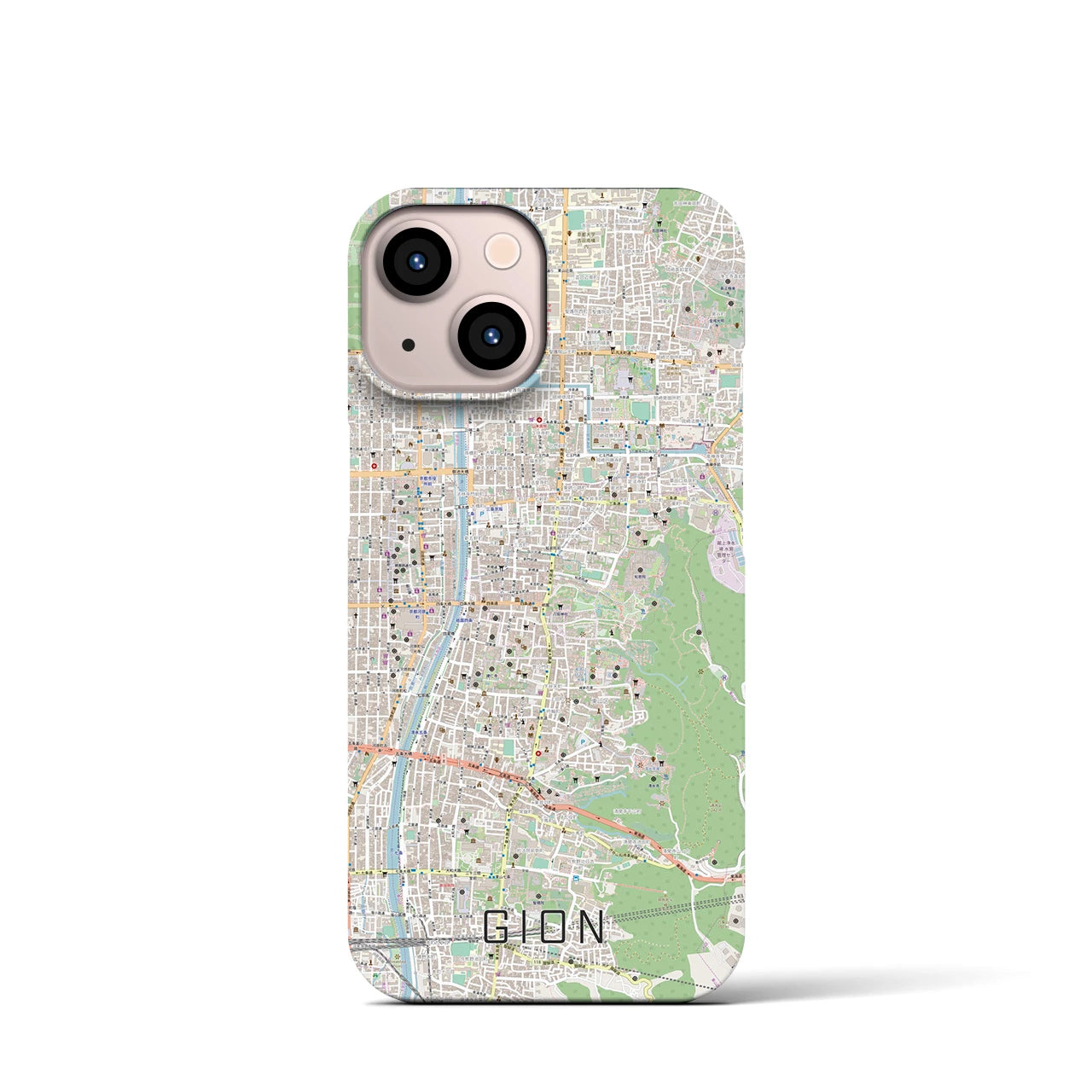 【祇園(京都府)】地図柄iPhoneケース(バックカバータイプ)