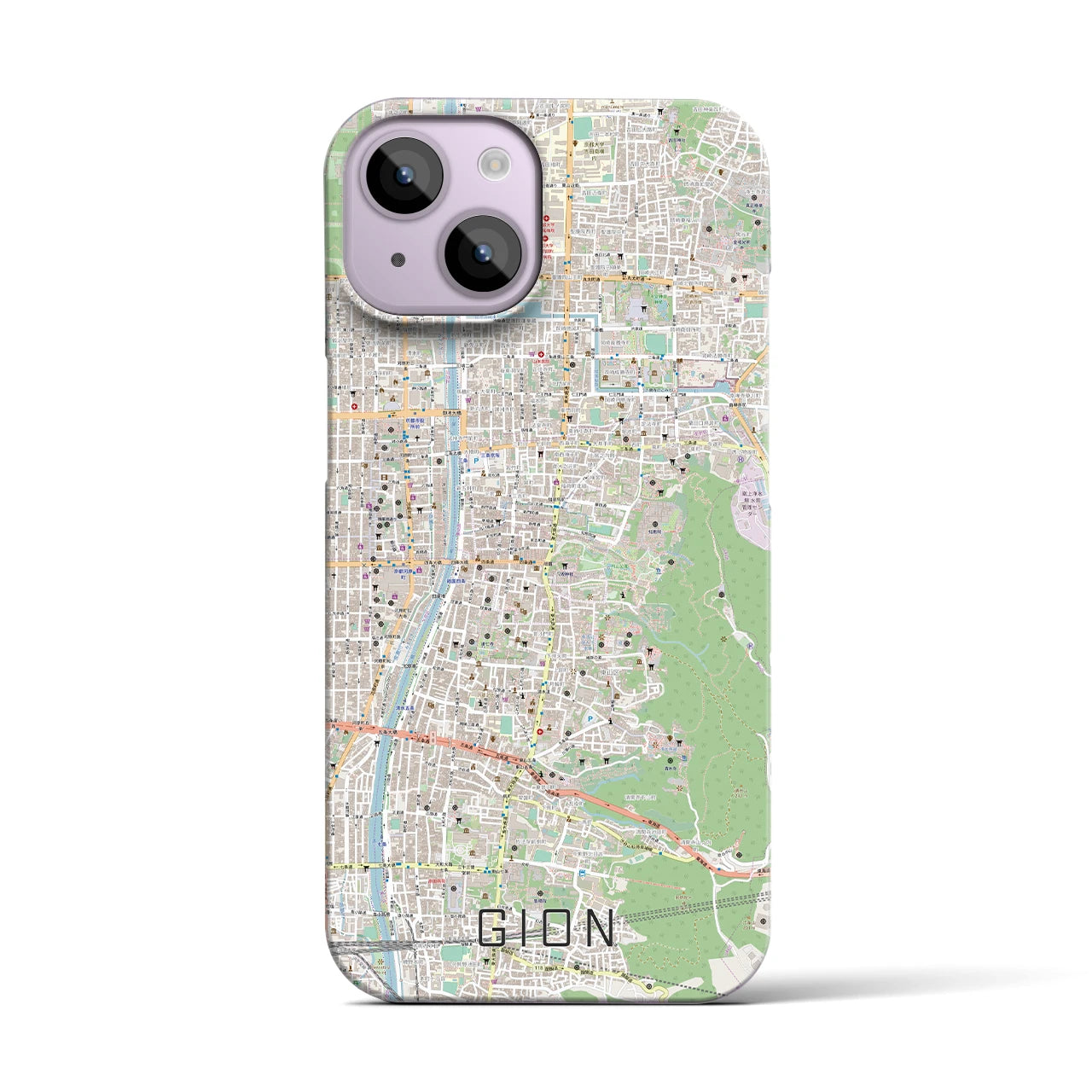 【祇園(京都府)】地図柄iPhoneケース(バックカバータイプ)