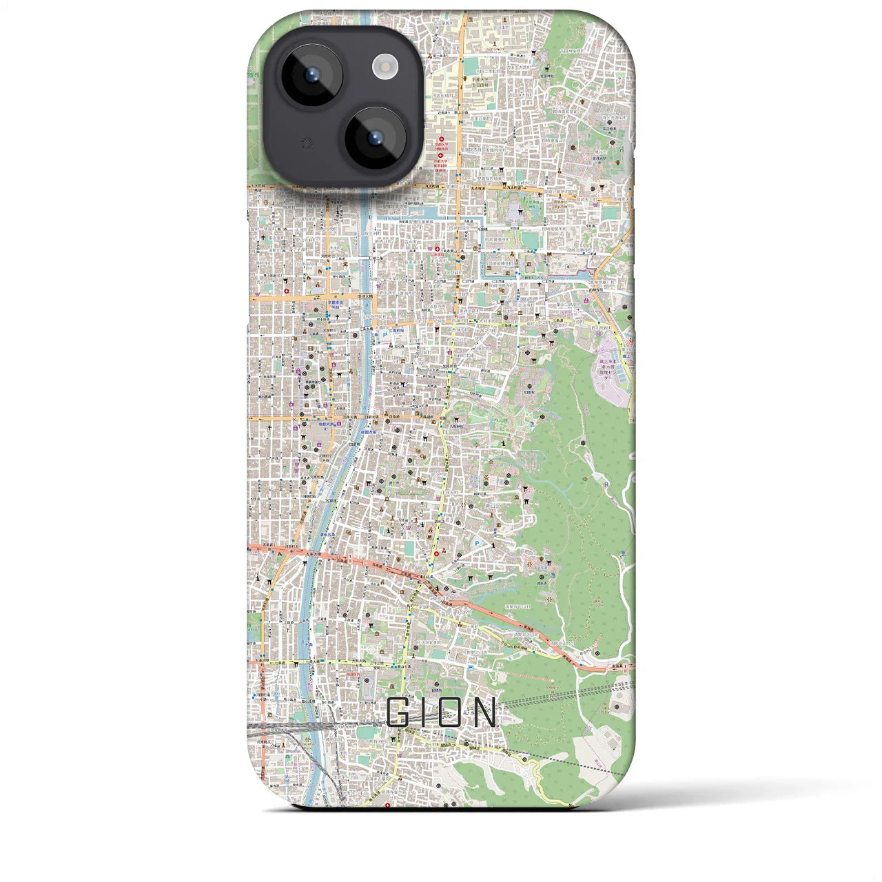 【祇園(京都府)】地図柄iPhoneケース(バックカバータイプ)