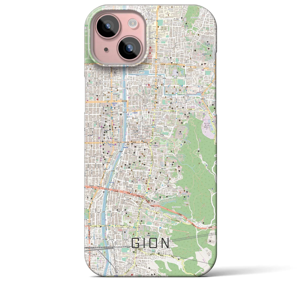 【祇園(京都府)】地図柄iPhoneケース(バックカバータイプ)