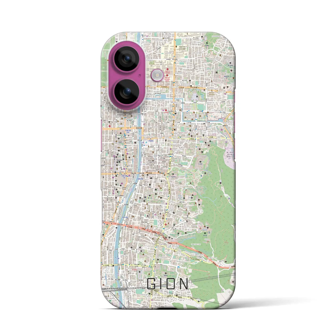 【祇園(京都府)】地図柄iPhoneケース(バックカバータイプ)