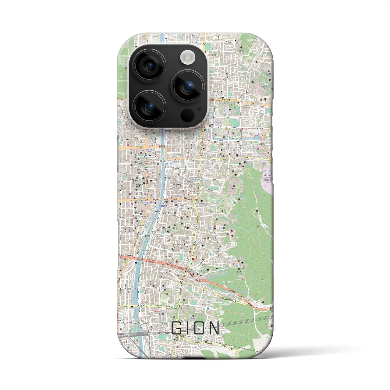 【祇園(京都府)】地図柄iPhoneケース(バックカバータイプ)