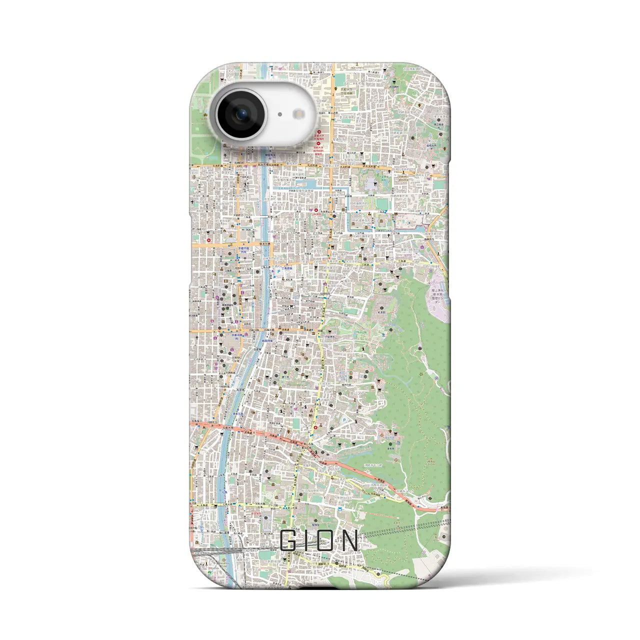 【祇園(京都府)】地図柄iPhoneケース(バックカバータイプ)