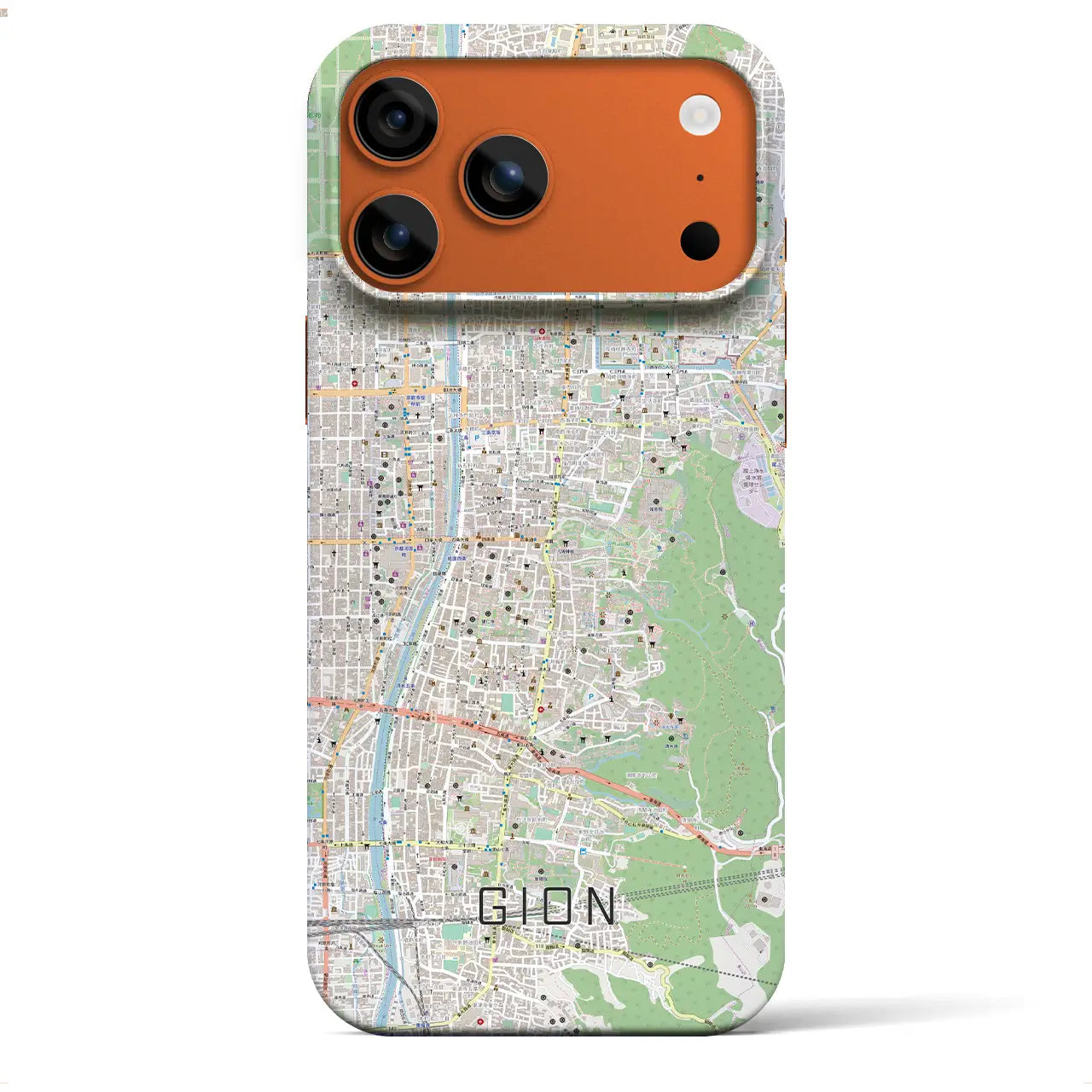 【祇園(京都府)】地図柄iPhoneケース(バックカバータイプ)