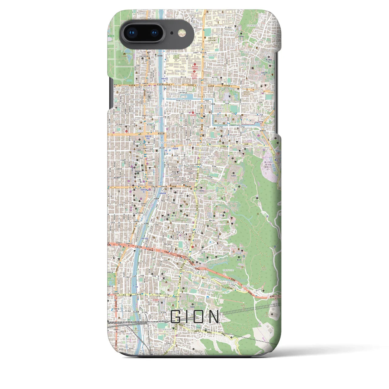 【祇園(京都府)】地図柄iPhoneケース(バックカバータイプ)