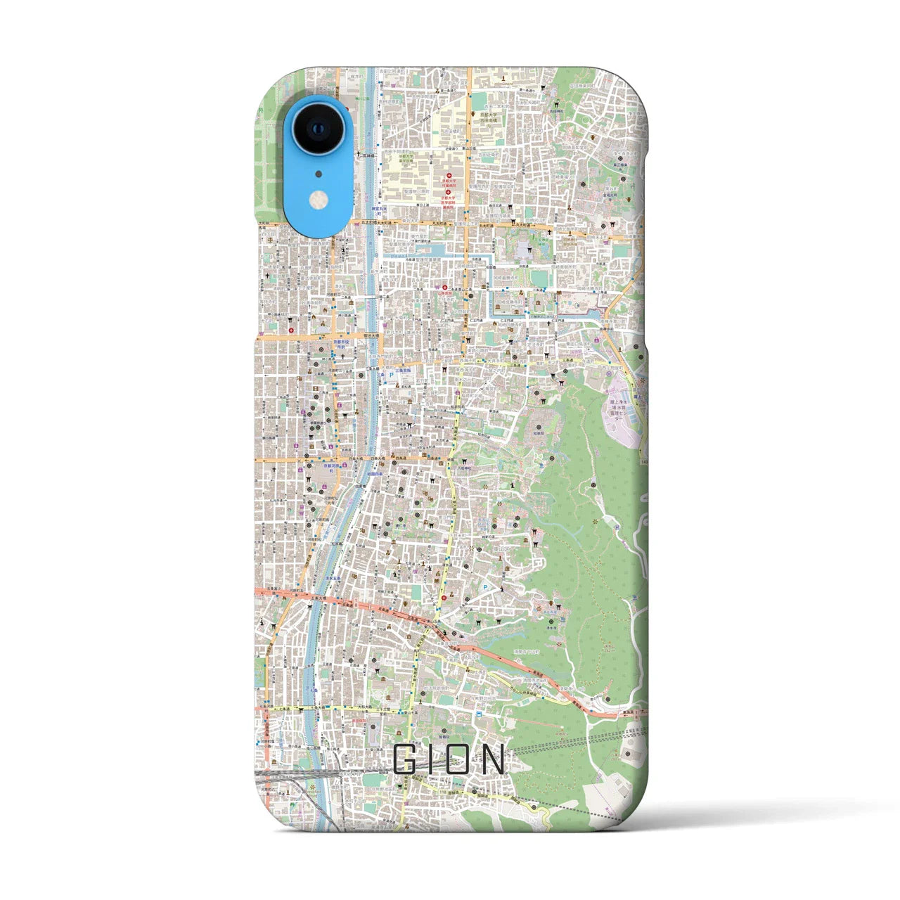 【祇園(京都府)】地図柄iPhoneケース(バックカバータイプ)