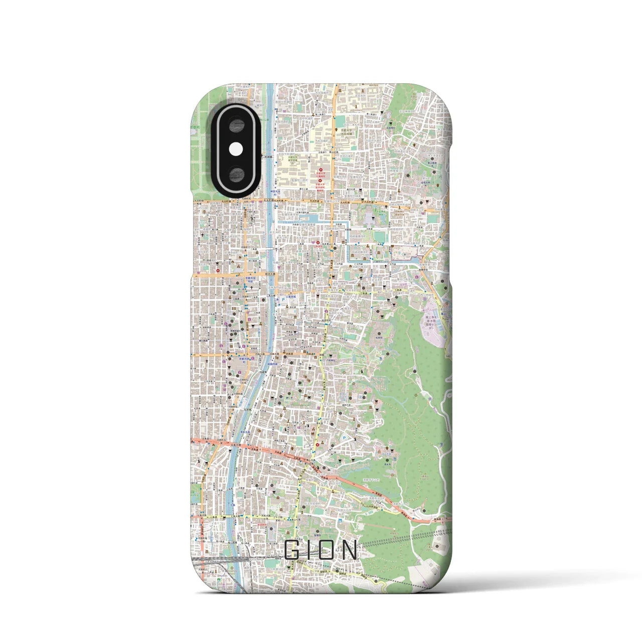 【祇園(京都府)】地図柄iPhoneケース(バックカバータイプ)