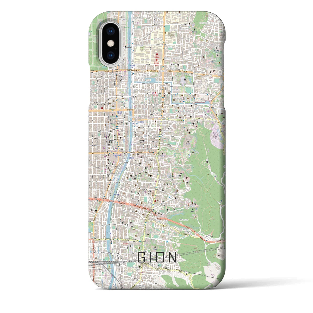 【祇園(京都府)】地図柄iPhoneケース(バックカバータイプ)