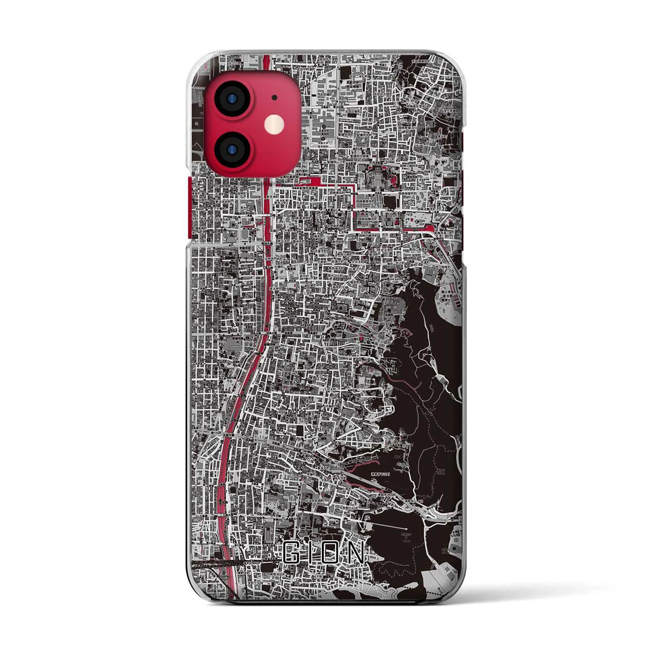 【祇園(京都府)】地図柄iPhoneケース(クリアタイプ)