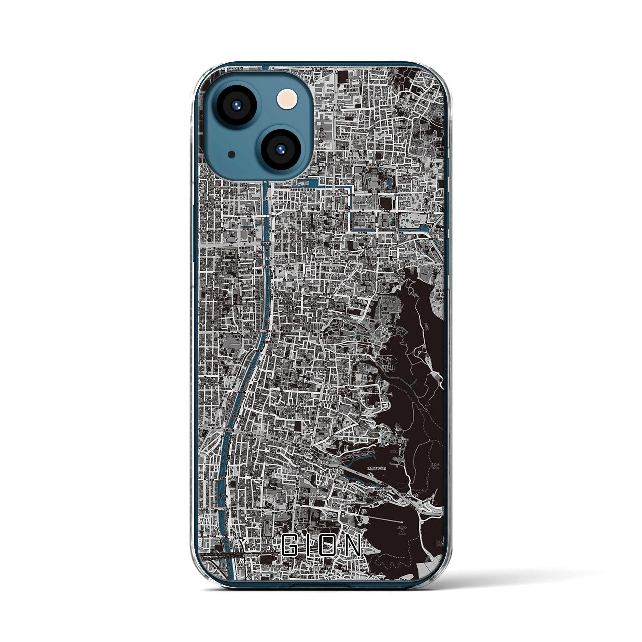 【祇園(京都府)】地図柄iPhoneケース(クリアタイプ)