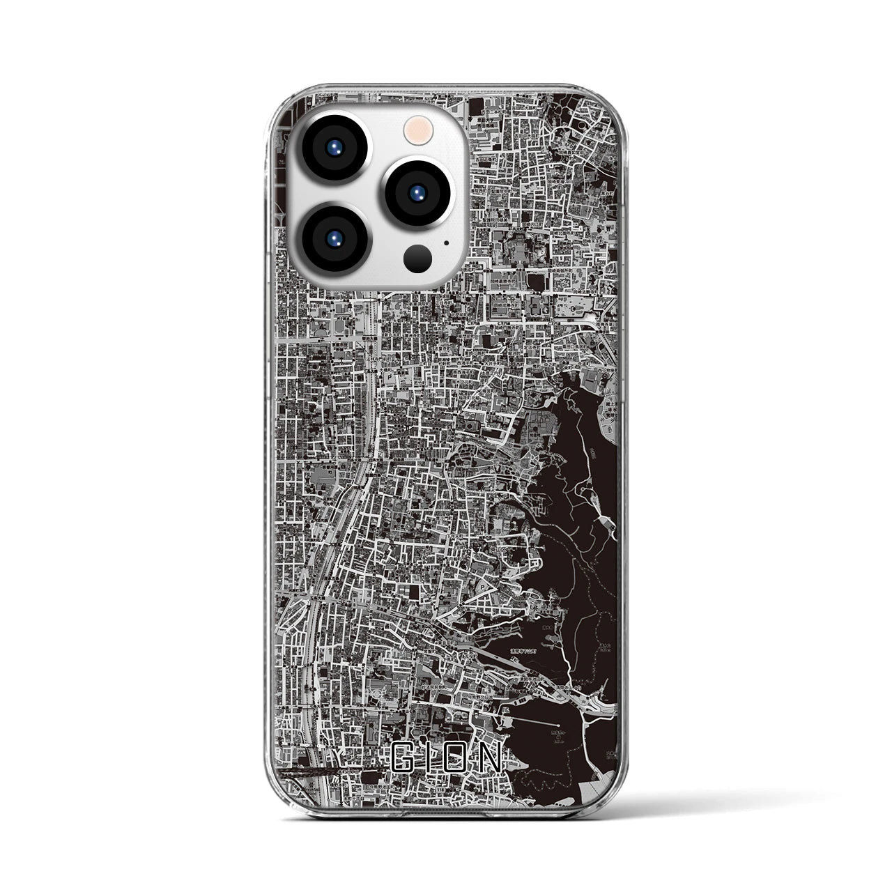 【祇園(京都府)】地図柄iPhoneケース(クリアタイプ)