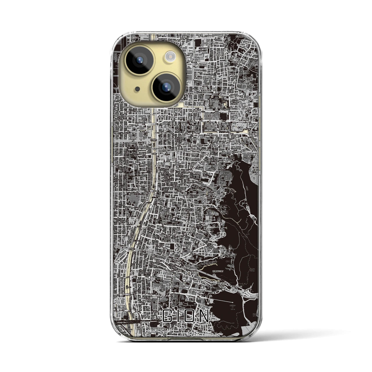 【祇園(京都府)】地図柄iPhoneケース(クリアタイプ)