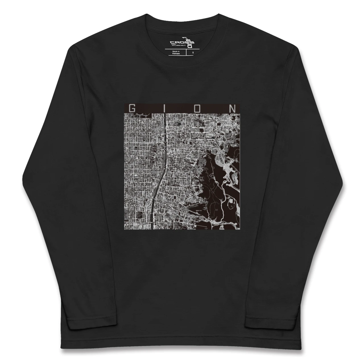 【祇園(京都府)】地図柄ロングスリーブTシャツ