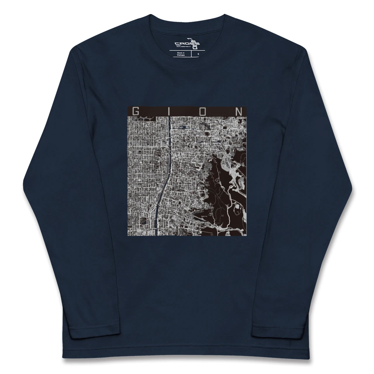 【祇園(京都府)】地図柄ロングスリーブTシャツ