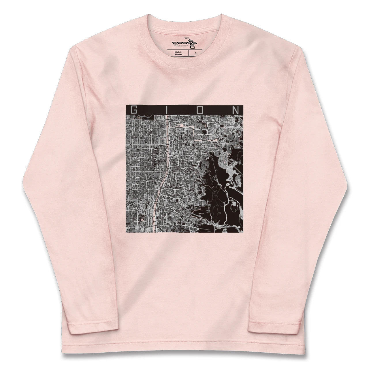 【祇園(京都府)】地図柄ロングスリーブTシャツ