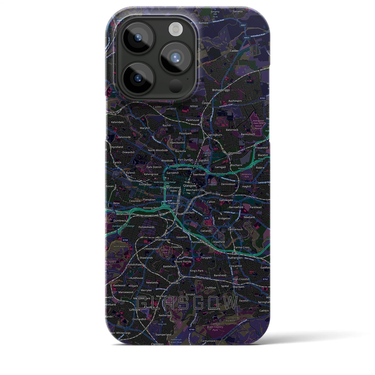 【グラスゴー(イギリス)】地図柄iPhoneケース(バックカバータイプ)