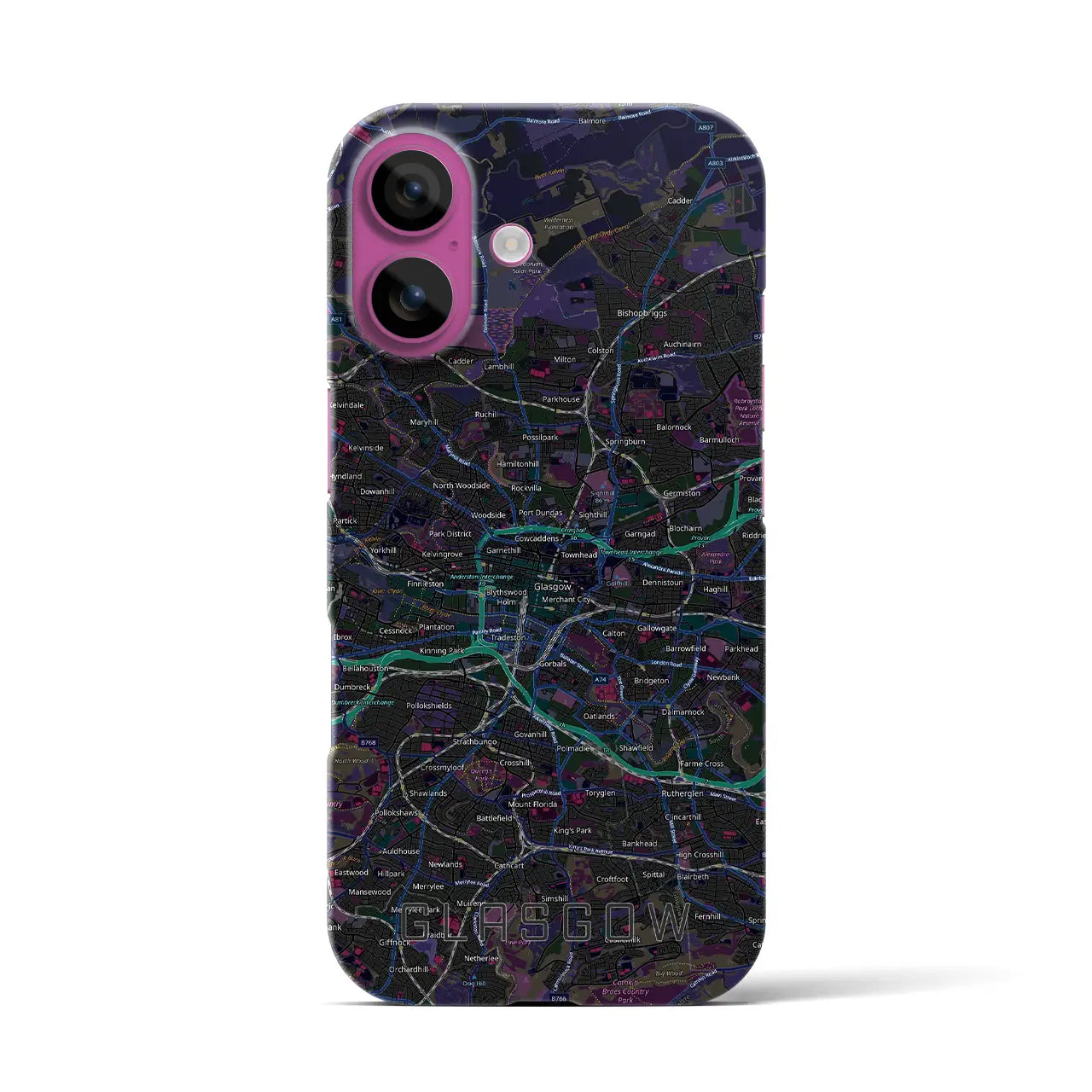 【グラスゴー(イギリス)】地図柄iPhoneケース(バックカバータイプ)