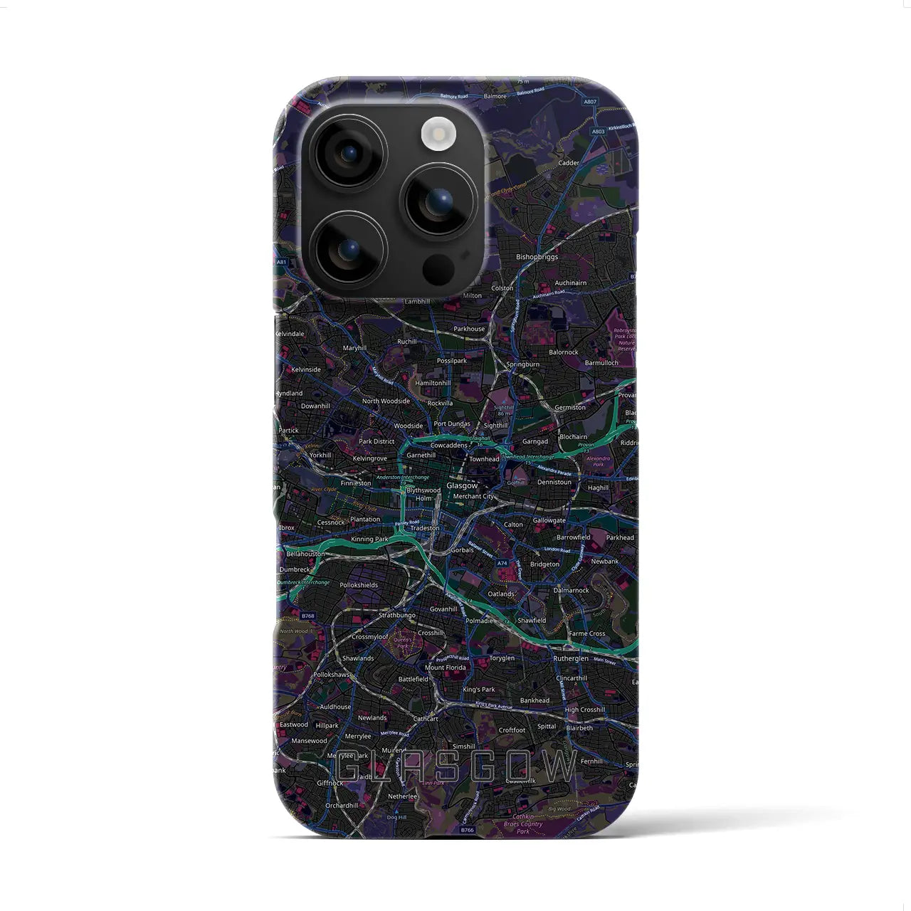 【グラスゴー(イギリス)】地図柄iPhoneケース(バックカバータイプ)