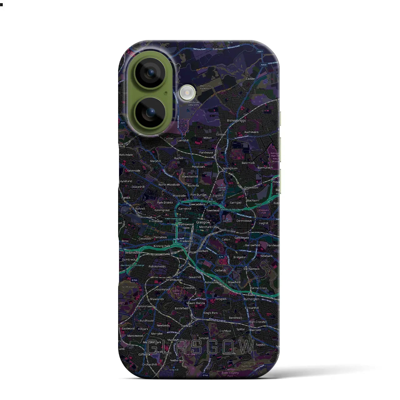 【グラスゴー(イギリス)】地図柄iPhoneケース(バックカバータイプ)