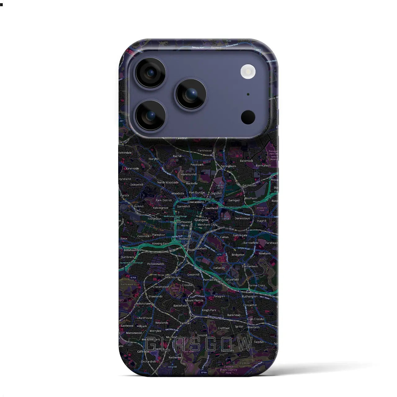 【グラスゴー(イギリス)】地図柄iPhoneケース(バックカバータイプ)