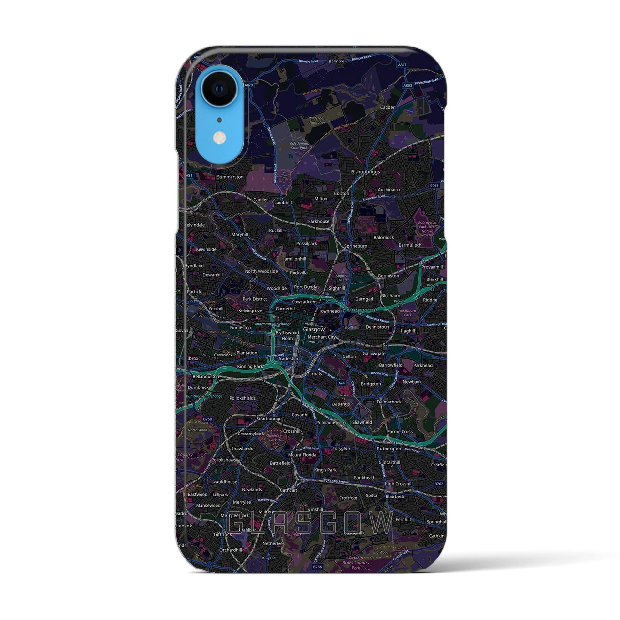 【グラスゴー(イギリス)】地図柄iPhoneケース(バックカバータイプ)