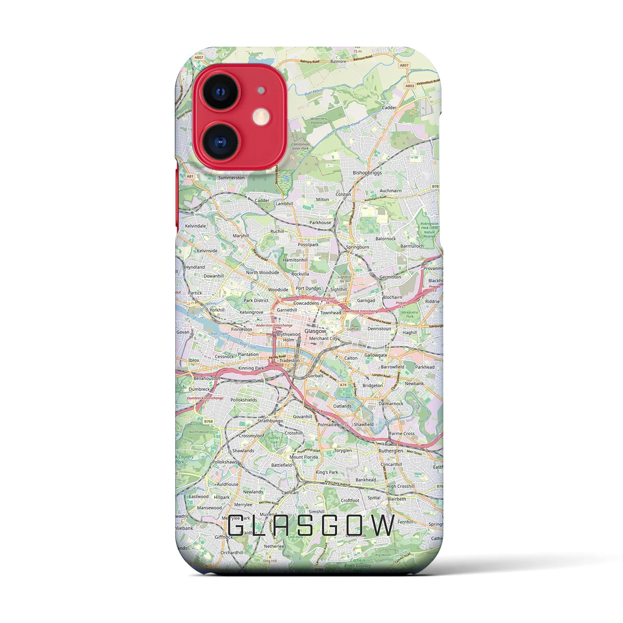 【グラスゴー(イギリス)】地図柄iPhoneケース(バックカバータイプ)