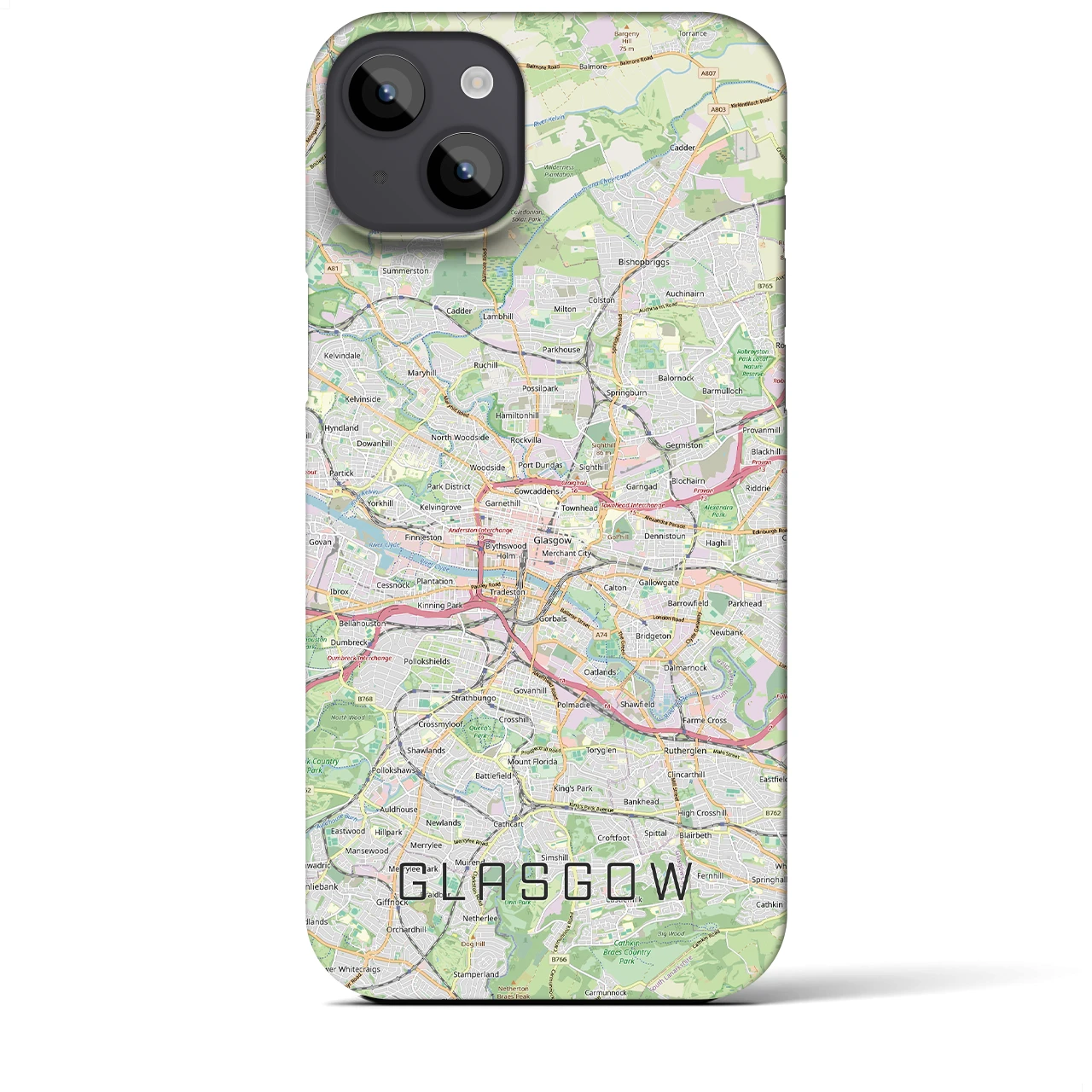 【グラスゴー(イギリス)】地図柄iPhoneケース(バックカバータイプ)