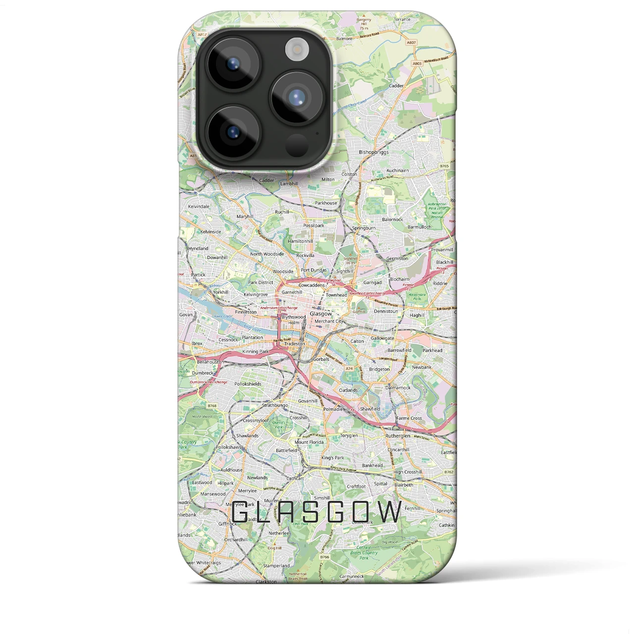 【グラスゴー(イギリス)】地図柄iPhoneケース(バックカバータイプ)