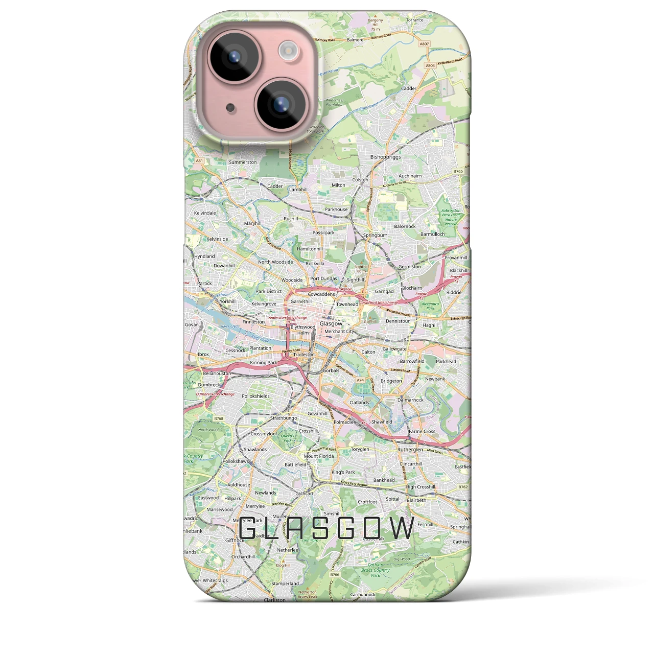 【グラスゴー(イギリス)】地図柄iPhoneケース(バックカバータイプ)