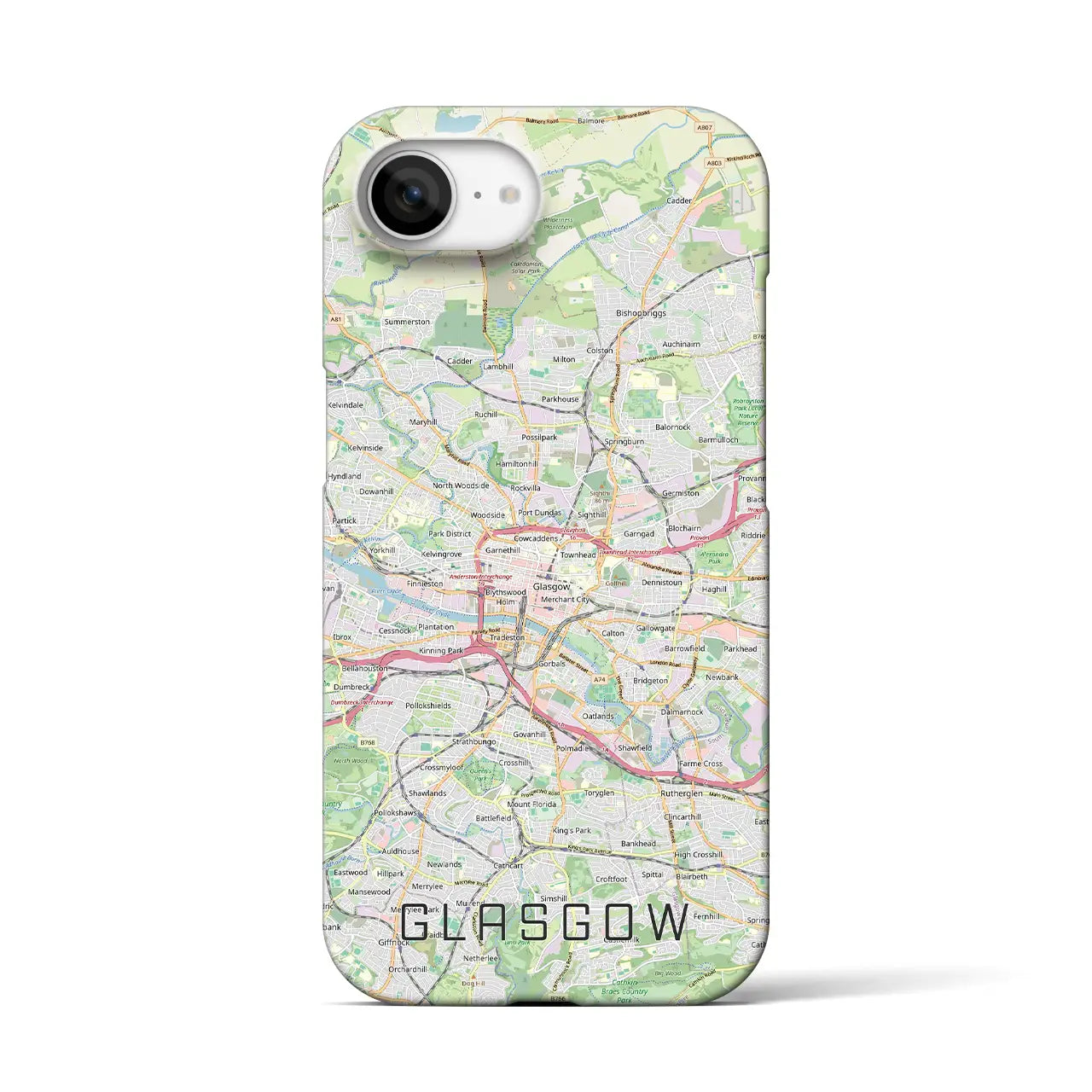 【グラスゴー(イギリス)】地図柄iPhoneケース(バックカバータイプ)