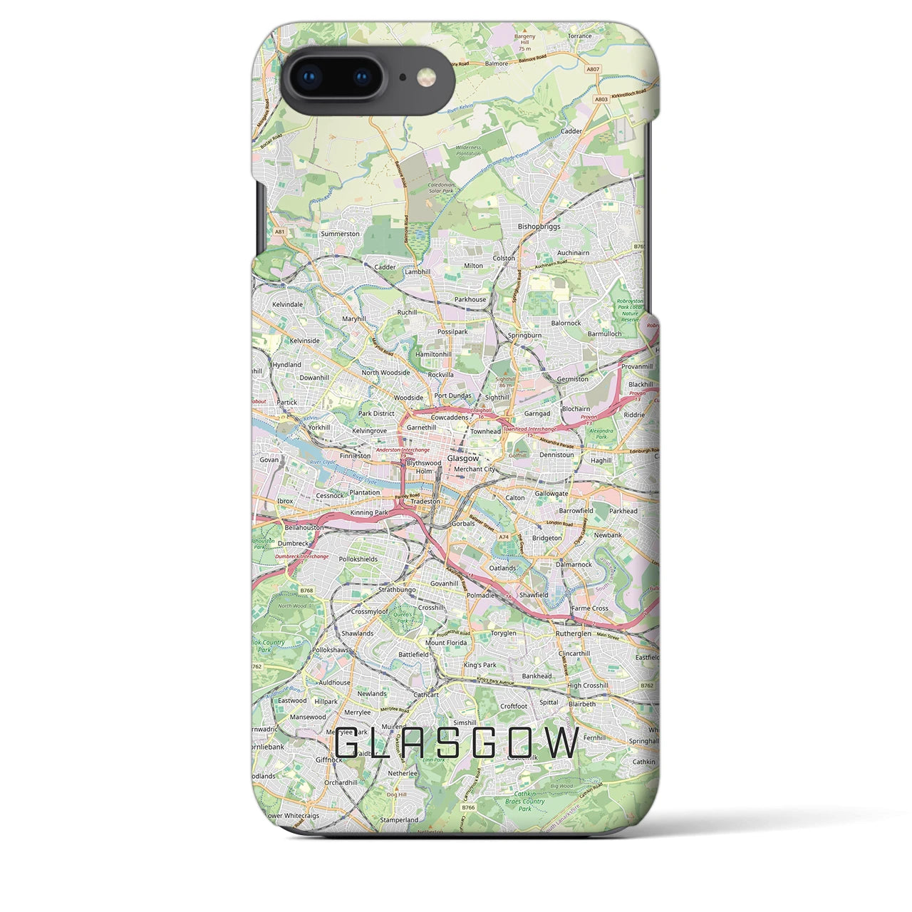 【グラスゴー(イギリス)】地図柄iPhoneケース(バックカバータイプ)