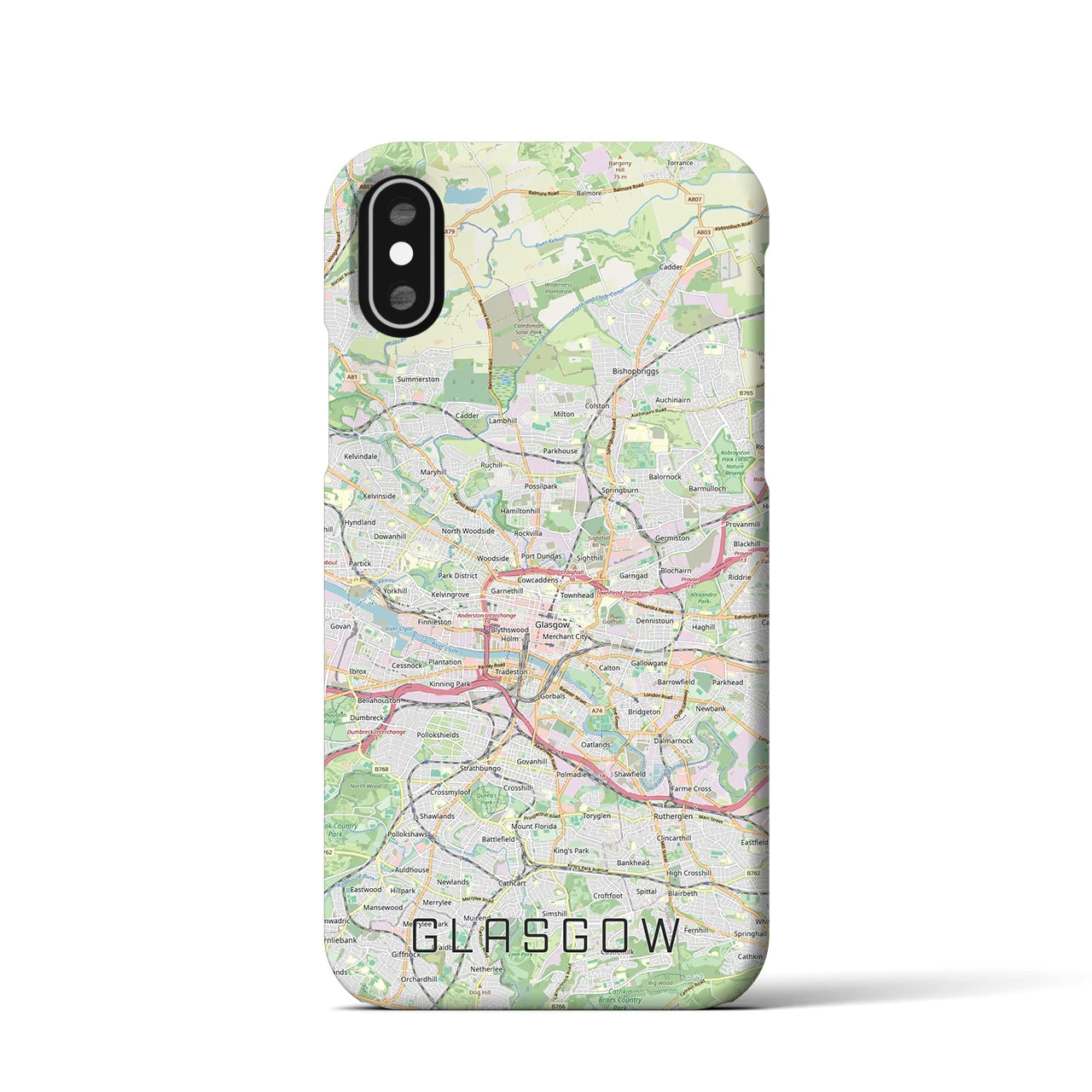 【グラスゴー(イギリス)】地図柄iPhoneケース(バックカバータイプ)