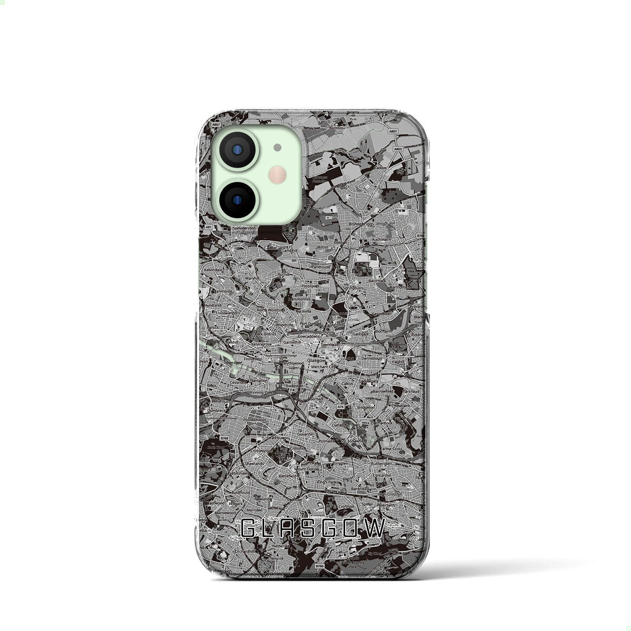 【グラスゴー(イギリス)】地図柄iPhoneケース(クリアタイプ)