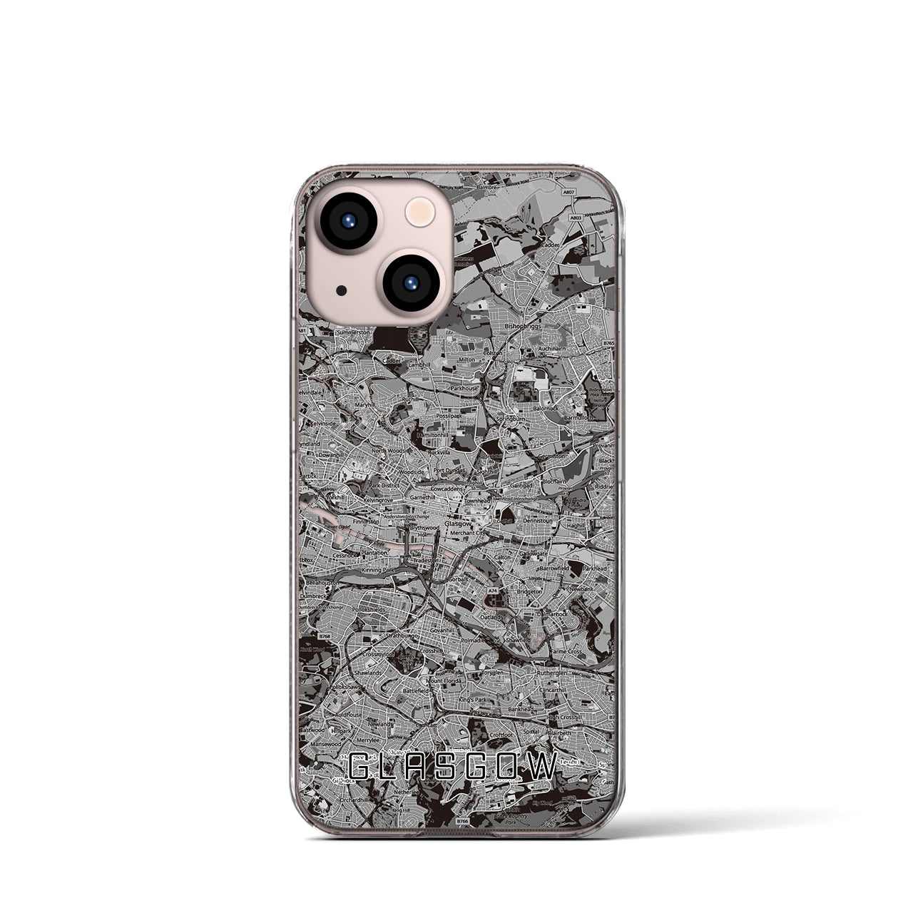 【グラスゴー(イギリス)】地図柄iPhoneケース(クリアタイプ)