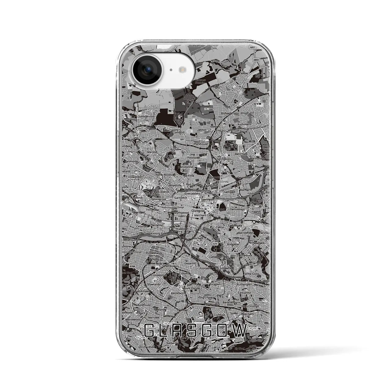 【グラスゴー(イギリス)】地図柄iPhoneケース(クリアタイプ)