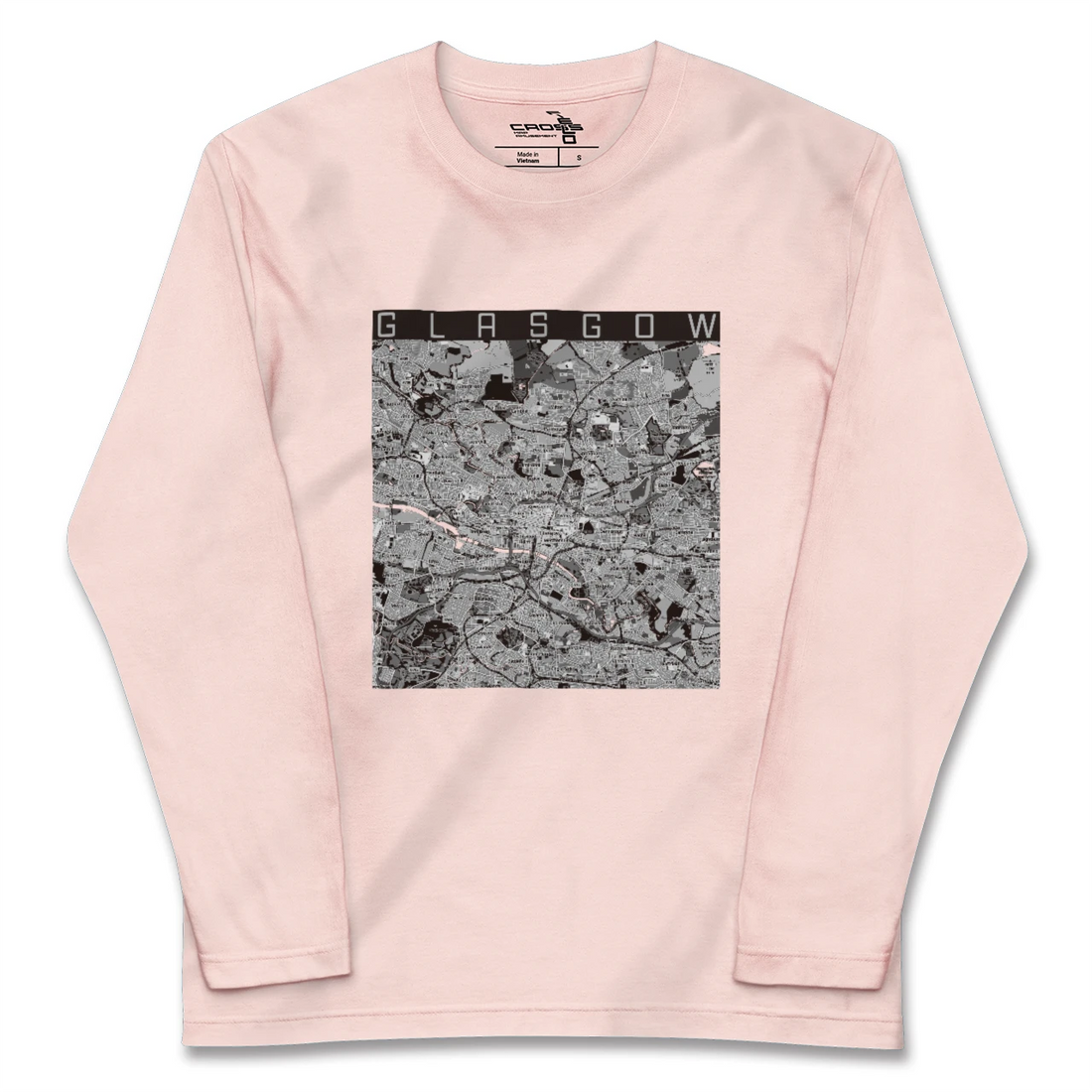 【グラスゴー(イギリス)】地図柄ロングスリーブTシャツ