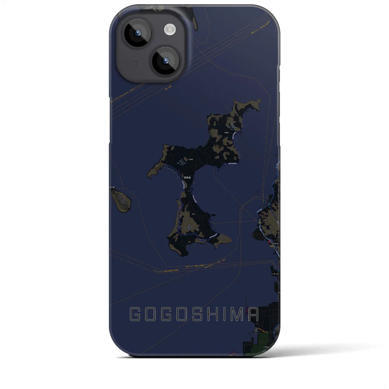 【興居島(愛媛県)】地図柄iPhoneケース(バックカバータイプ)