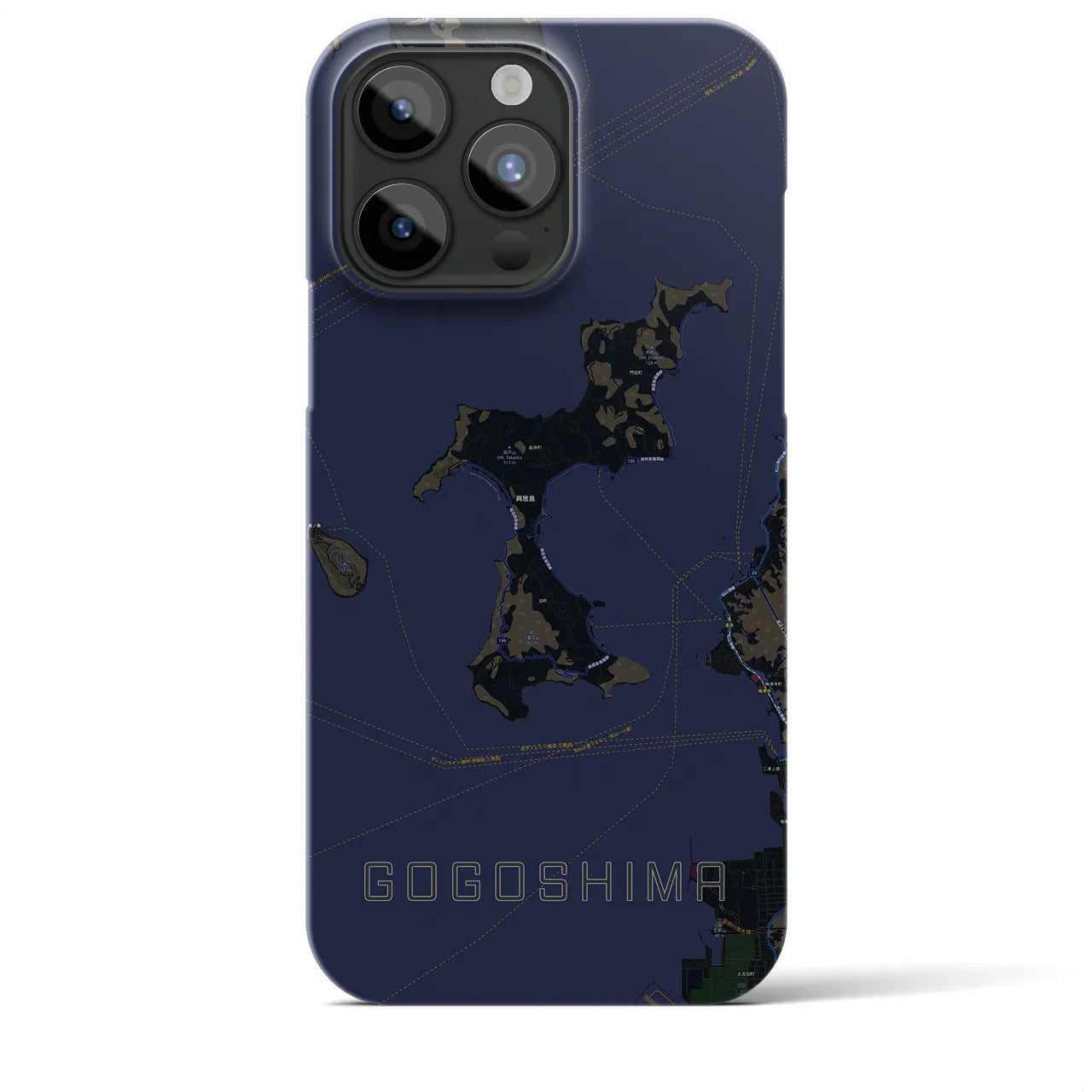 【興居島(愛媛県)】地図柄iPhoneケース(バックカバータイプ)