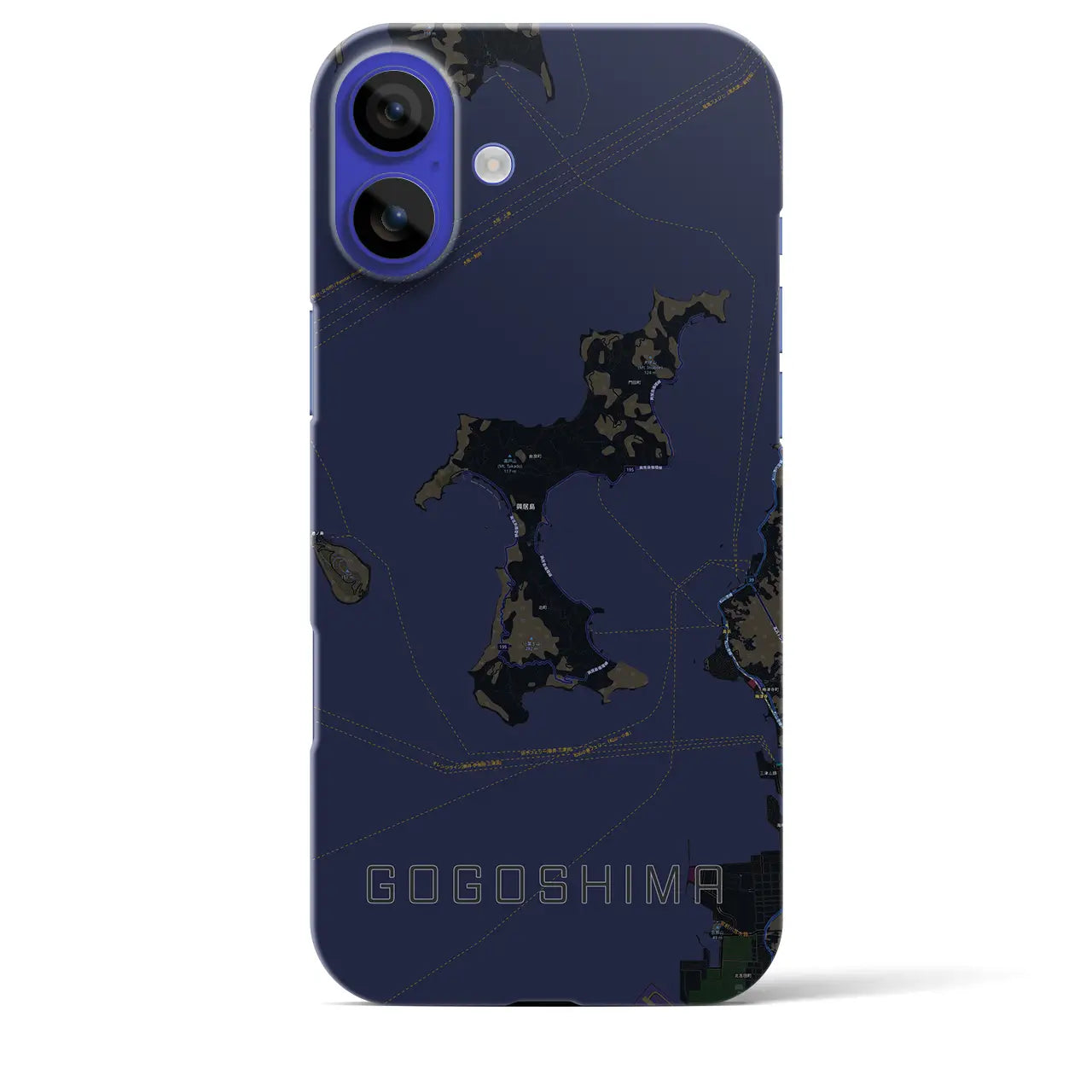 【興居島(愛媛県)】地図柄iPhoneケース(バックカバータイプ)