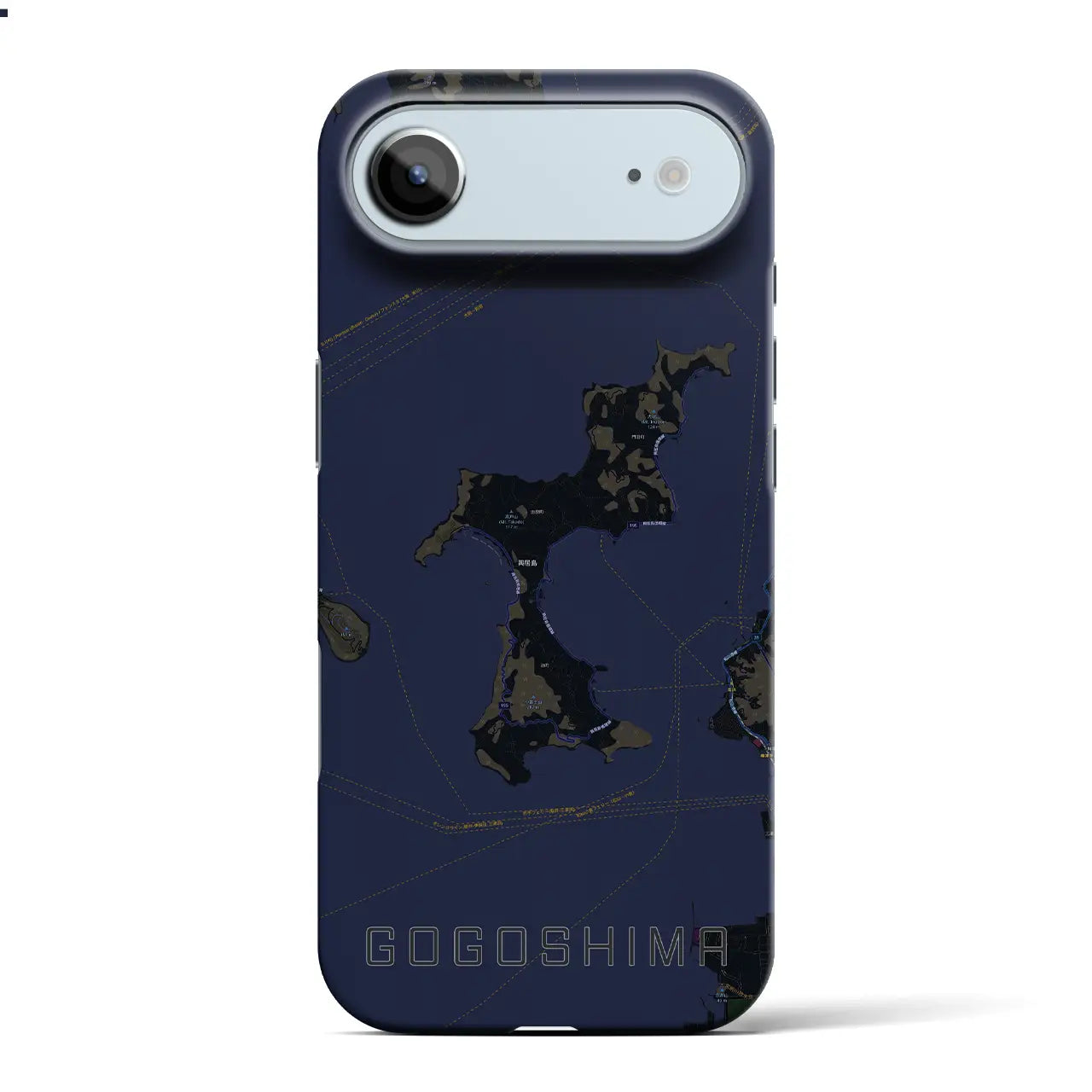 【興居島(愛媛県)】地図柄iPhoneケース(バックカバータイプ)